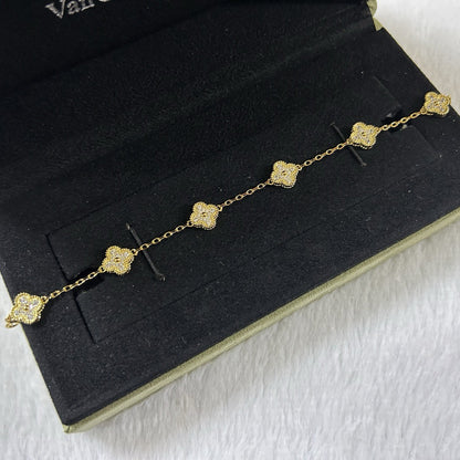 [⭐Spark]CLOVER 6 MOTIF DIAMOND BRACELET