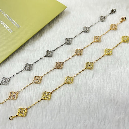 [⭐Spark]CLOVER 6 MOTIF DIAMOND BRACELET