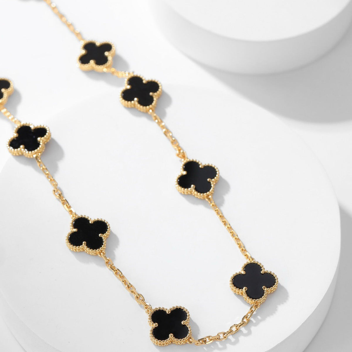 [⭐Spark]CLOVER 10 MOTIFS ONYX NECKLACE
