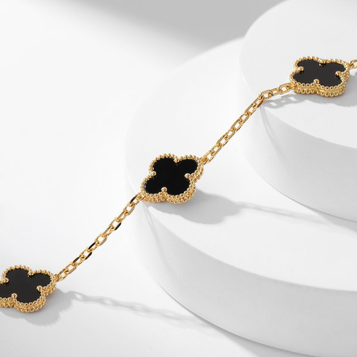 [⭐Spark]CLOVER 10 MOTIFS ONYX NECKLACE