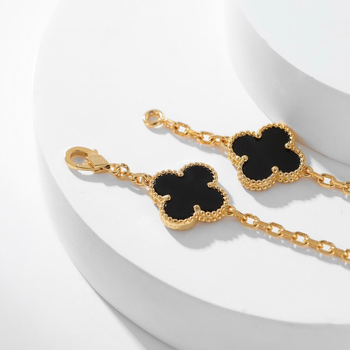 [⭐Spark]CLOVER 10 MOTIFS ONYX NECKLACE