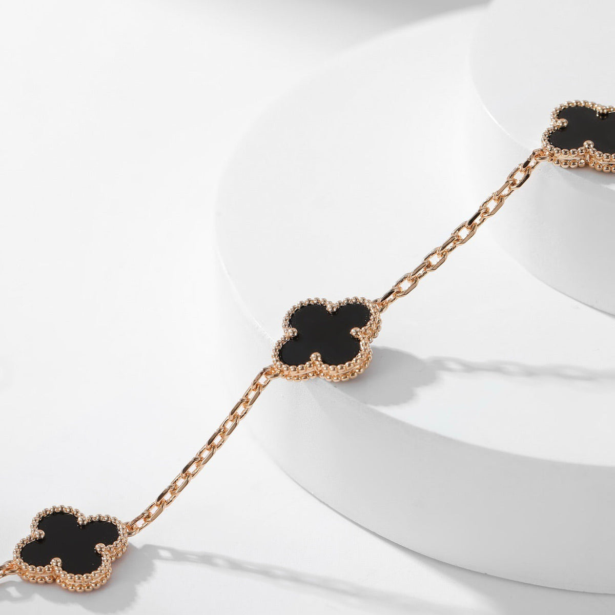 [⭐Spark]CLOVER 10 MOTIFS ONYX NECKLACE