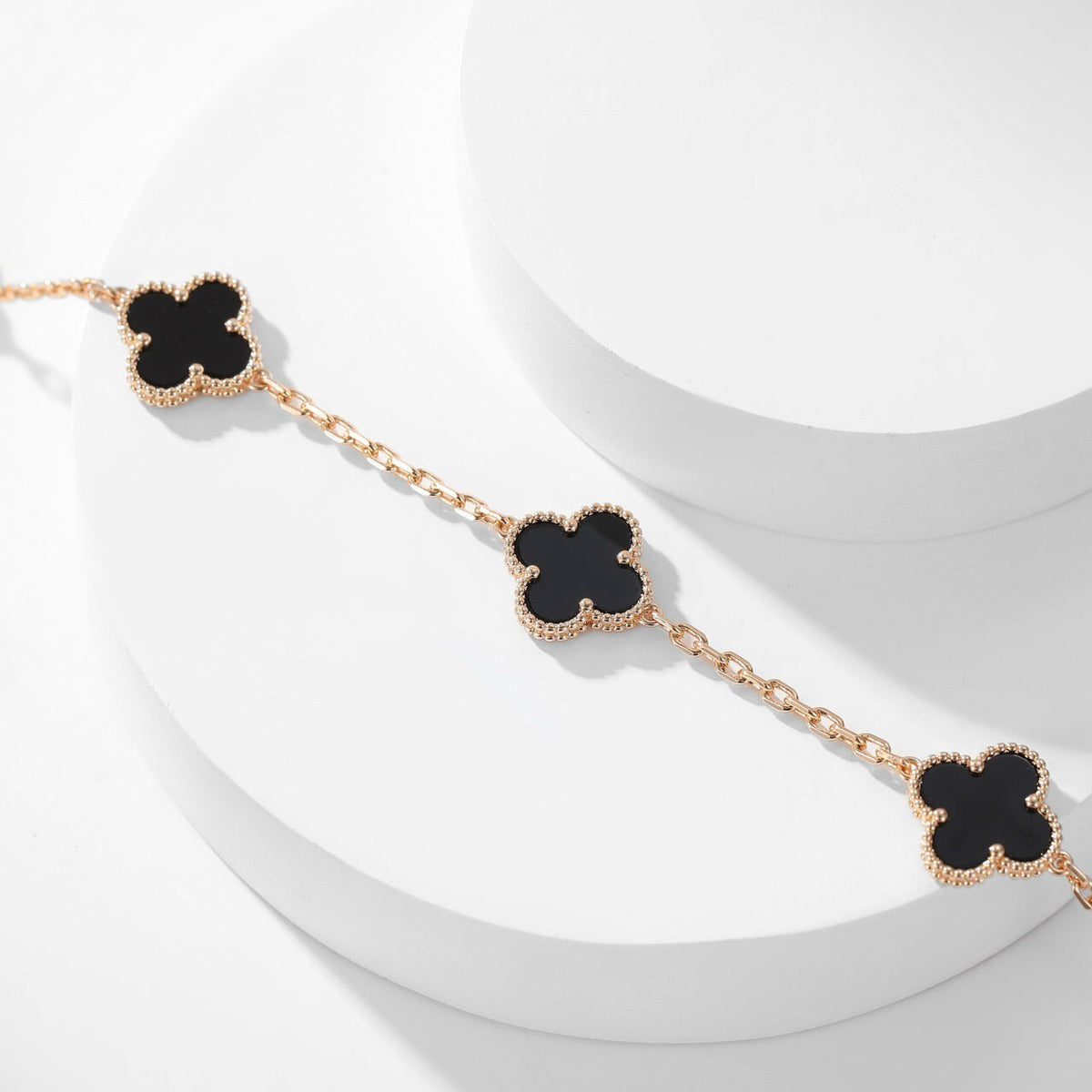 [⭐Spark]CLOVER 10 MOTIFS ONYX NECKLACE