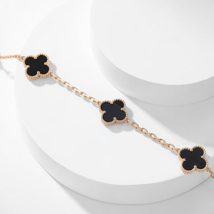 [⭐Spark]CLOVER 10 MOTIFS ONYX NECKLACE