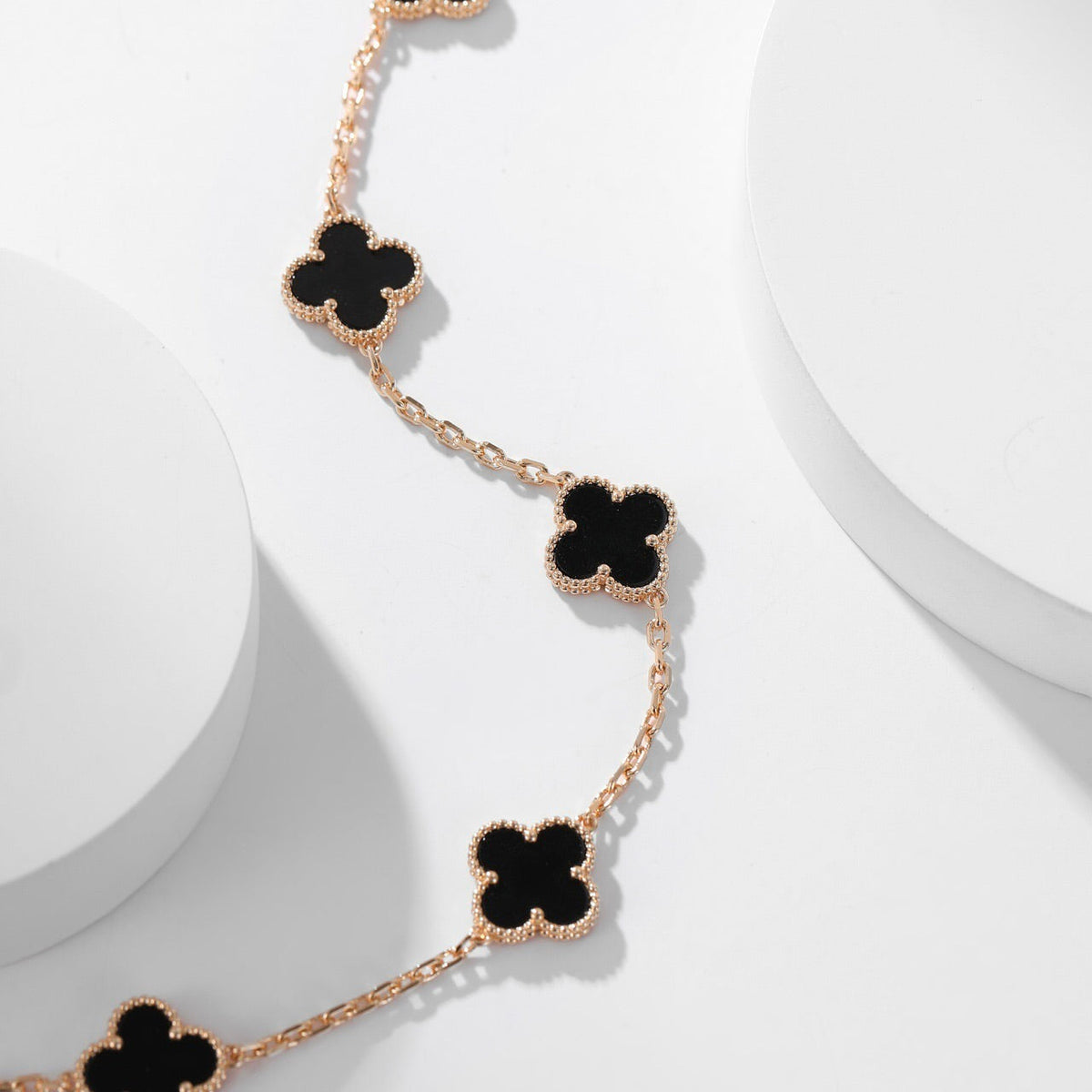 [⭐Spark]CLOVER 10 MOTIFS ONYX NECKLACE