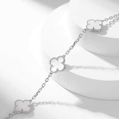 [⭐Spark]CLOVER 10 MOTIFS WHITE MOTHER OF PEARL NECKLACE