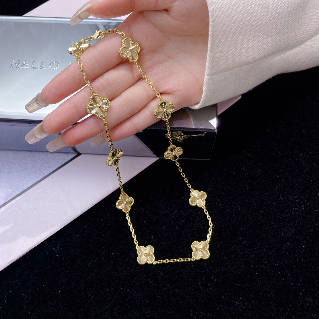 [⭐Spark]CLOVER 10 MOTIFS LASER NECKLACE