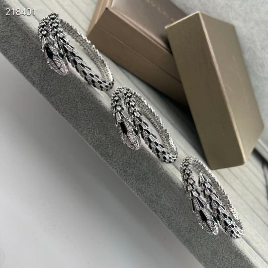 [⭐Spark]NEW OBSIDIAN & DIAMOND SERPENT BRACELET