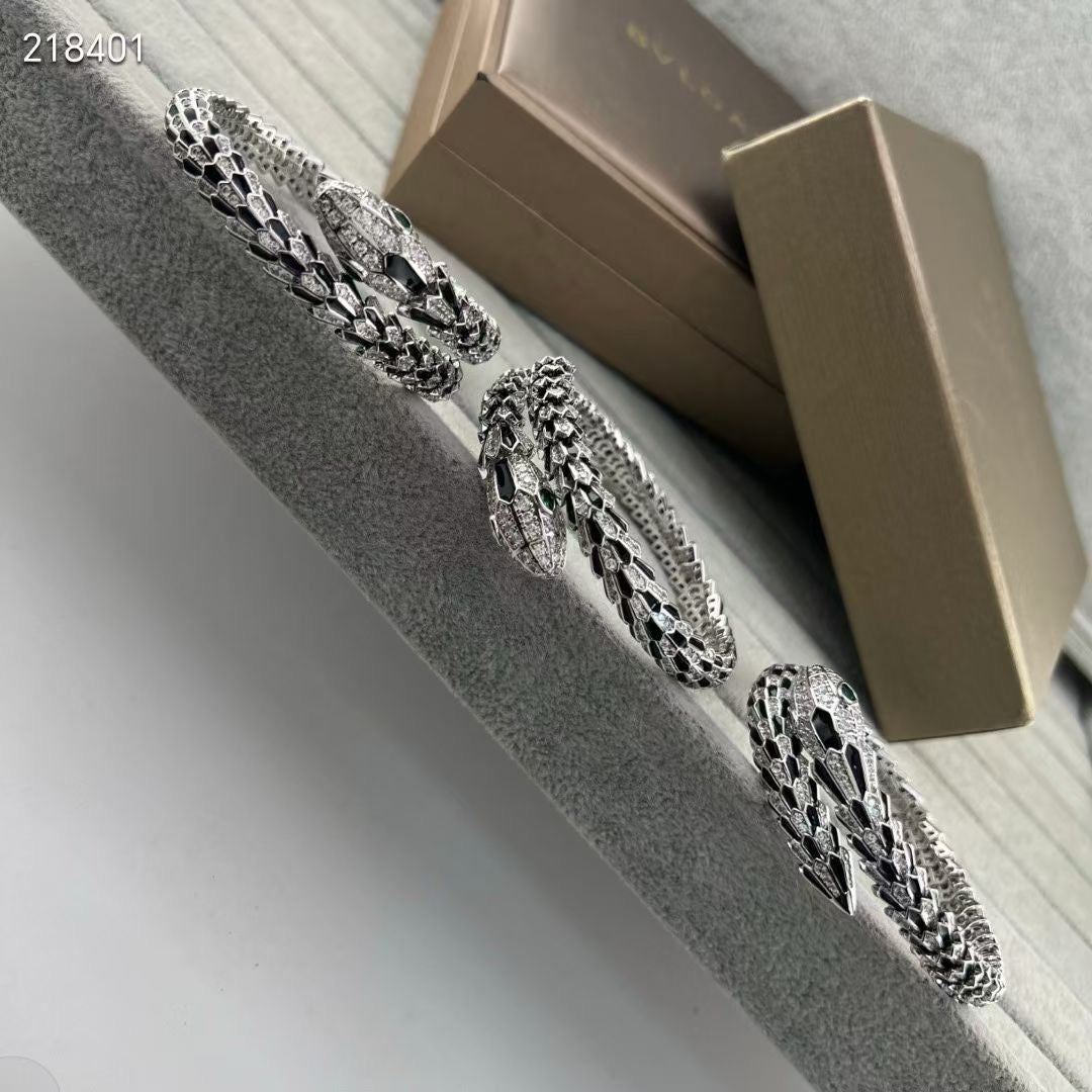 [⭐Spark]NEW OBSIDIAN & DIAMOND SERPENT BRACELET