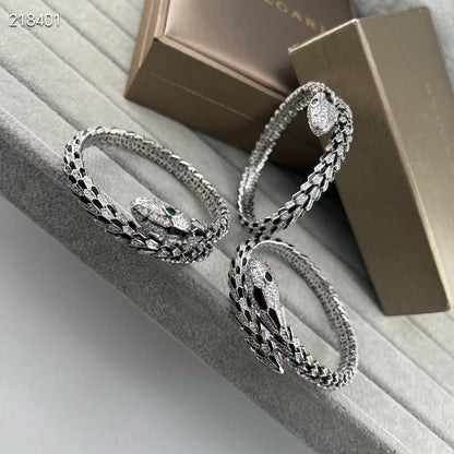 [⭐Spark]NEW OBSIDIAN & DIAMOND SERPENT BRACELET