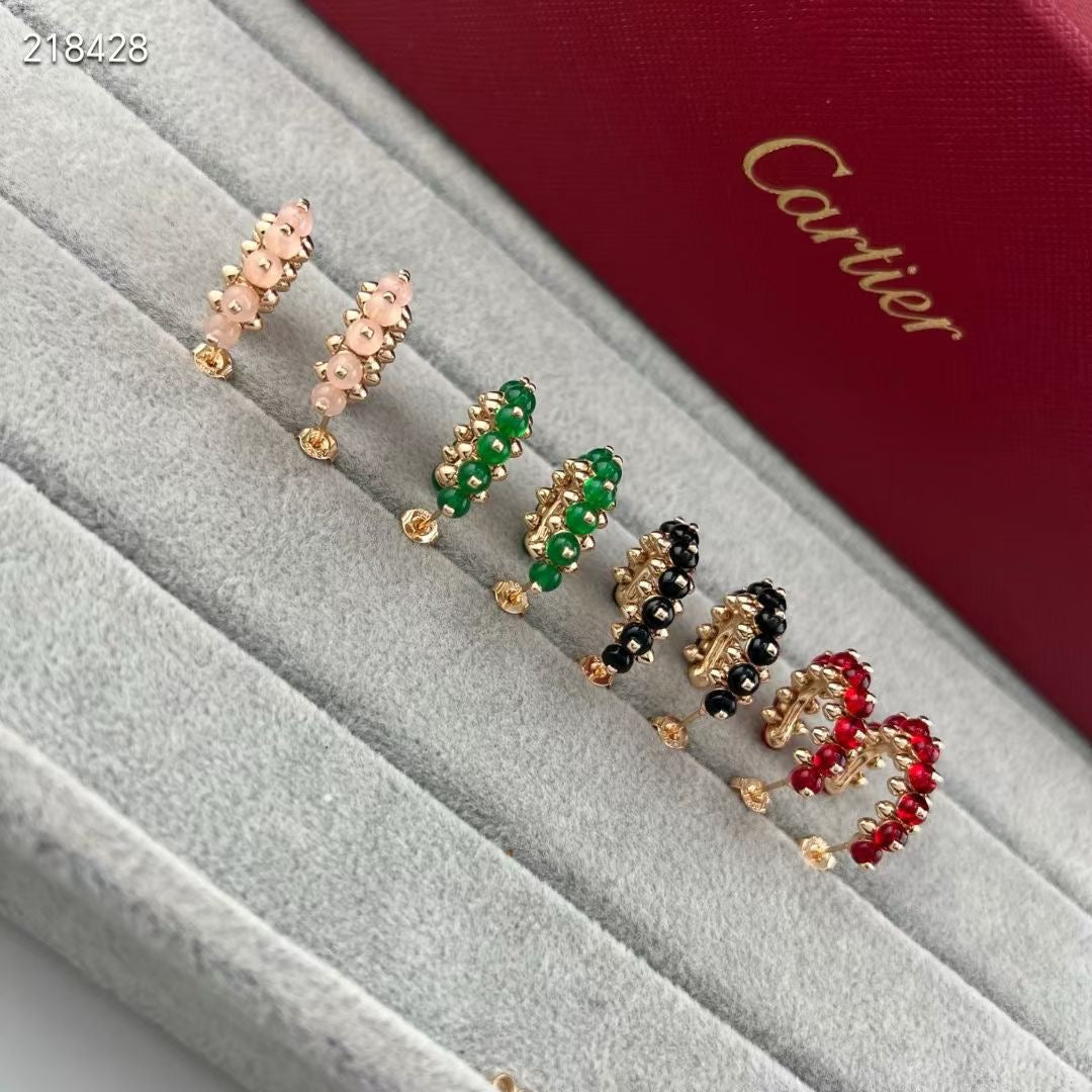 [⭐Spark]NEW COLORED GEMSTONE COLLECTION SMALL HOOP EARRINGS