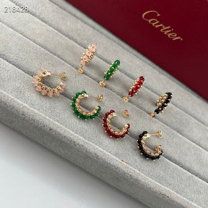 [⭐Spark]NEW COLORED GEMSTONE COLLECTION SMALL HOOP EARRINGS