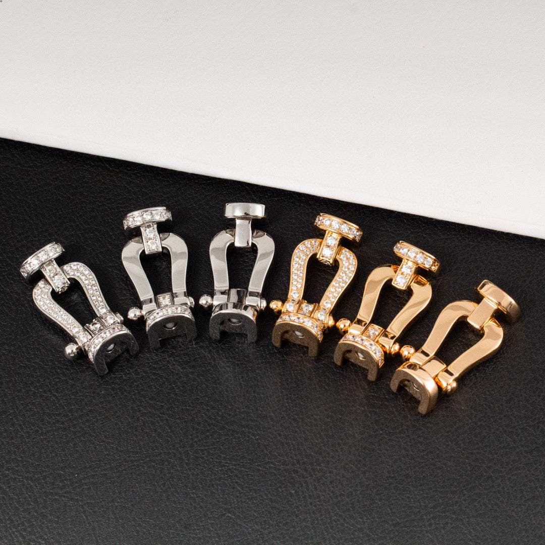 [⭐Spark]FORCE LARGE HORSESHOE HALF DIAMOND BRACELET GOLD
