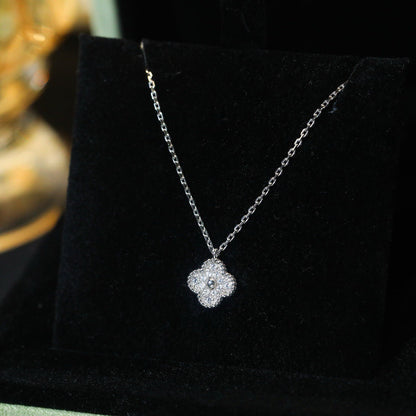 [⭐Spark]CLOVER MINI 9.5MM PENDANT DIAMOND NECKLACE