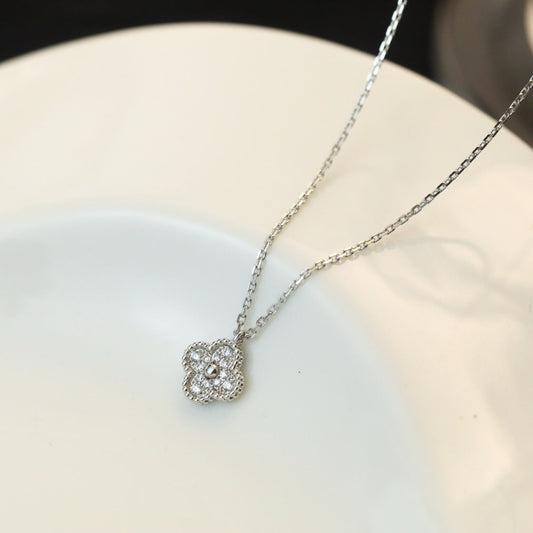 [⭐Spark]CLOVER MINI 9.5MM PENDANT DIAMOND NECKLACE