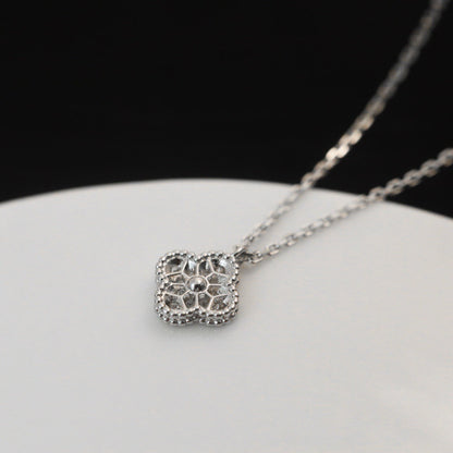 [⭐Spark]CLOVER MINI 9.5MM PENDANT DIAMOND NECKLACE