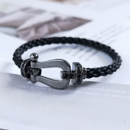 [⭐Spark]FORCE LARGE SERIES HORSESHOE BLACK SAMURAI BRACELET