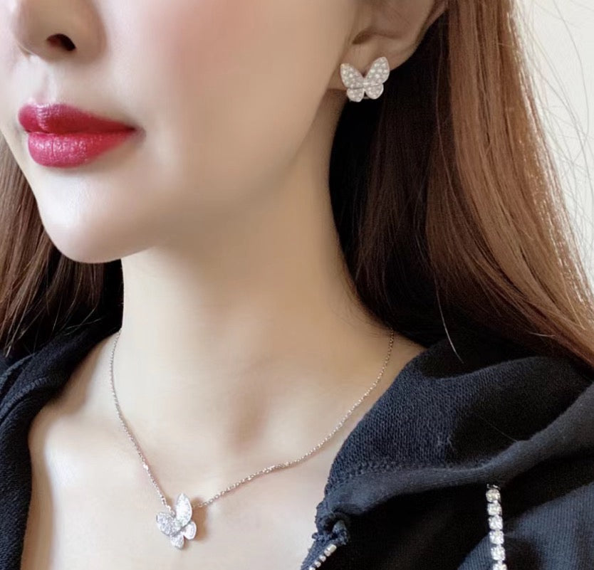 [⭐Spark]BUTTERFLY ALL DIAMOND EARRINGS