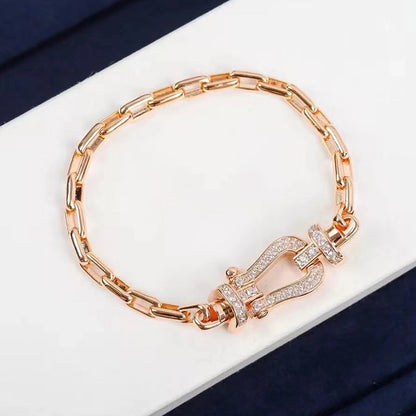 [⭐Spark]FORCE LARGE HORSESHOE CLASP  METAL BRACELET