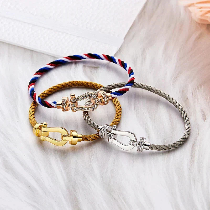 [⭐Spark]FORCE LARGE HORSESHOE NO DIAMOND BRACELET GOLD