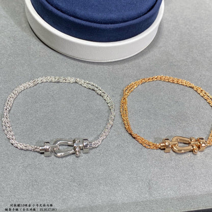 [⭐Spark]FORCE SMALL HORSESHOE  DIAMOND CHAIN ROPE BRACELET