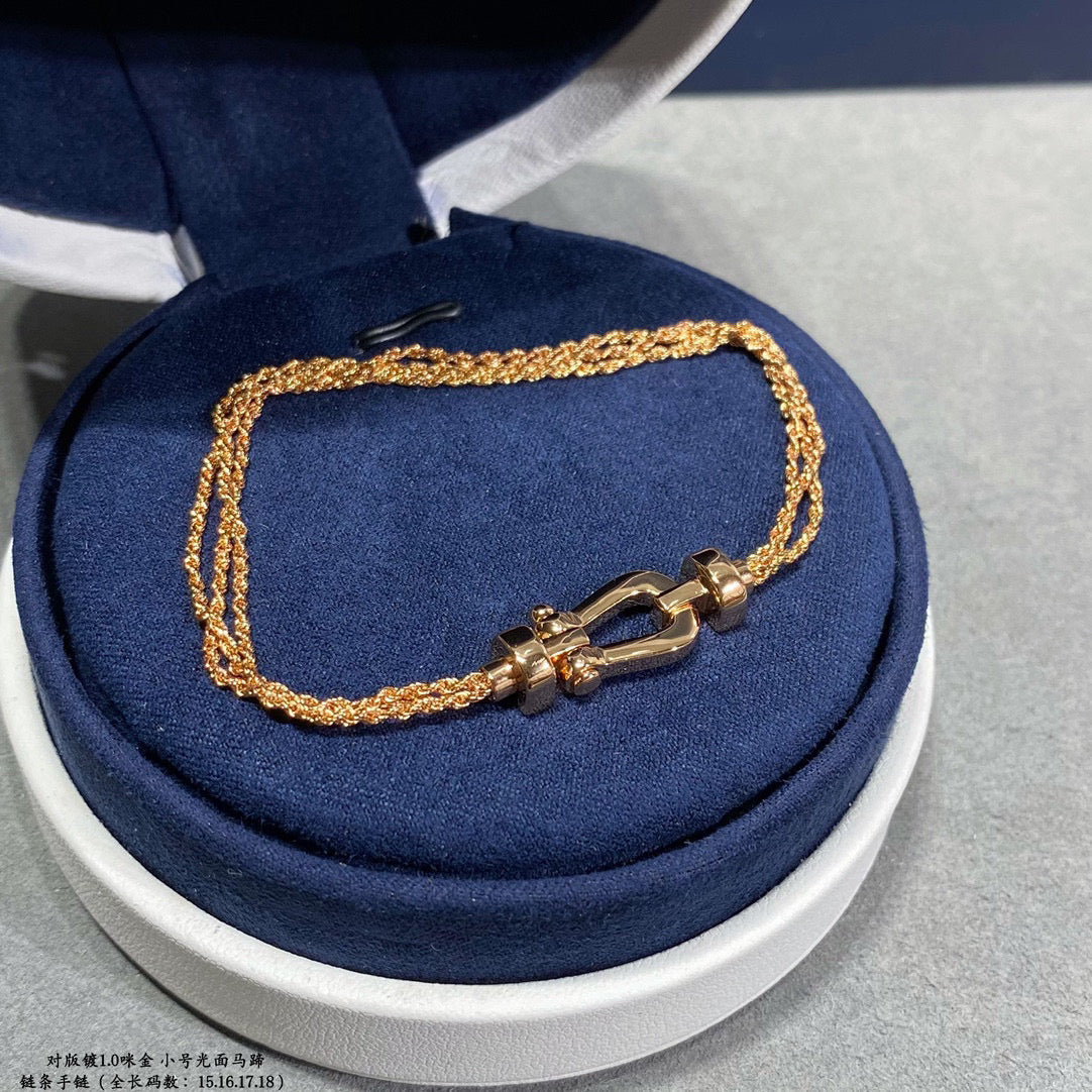 [⭐Spark]FORCE SMALL HORSESHOE  DIAMOND CHAIN ROPE BRACELET