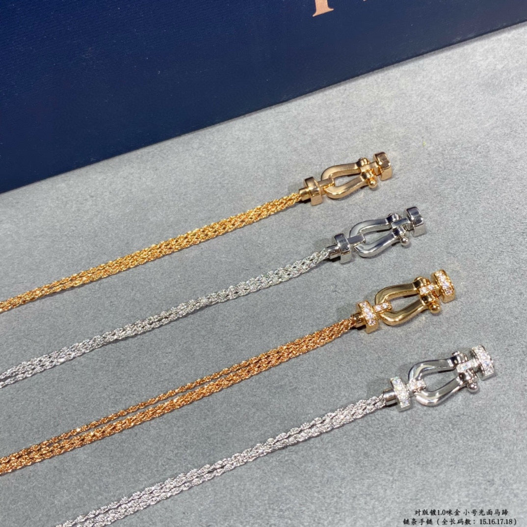 [⭐Spark]FORCE SMALL HORSESHOE  DIAMOND CHAIN ROPE BRACELET