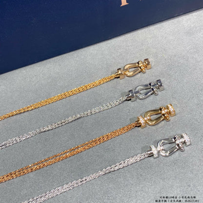 [⭐Spark]FORCE SMALL HORSESHOE  DIAMOND CHAIN ROPE BRACELET