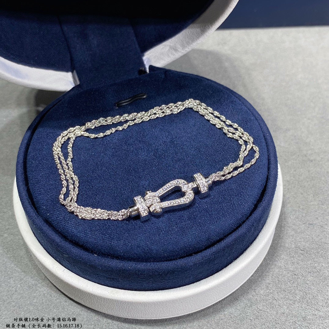 [⭐Spark]FORCE SMALL HORSESHOE  DIAMOND CHAIN ROPE BRACELET