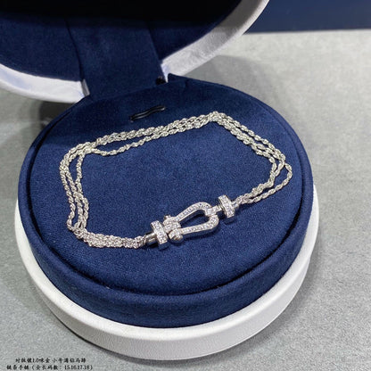 [⭐Spark]FORCE SMALL HORSESHOE  DIAMOND CHAIN ROPE BRACELET