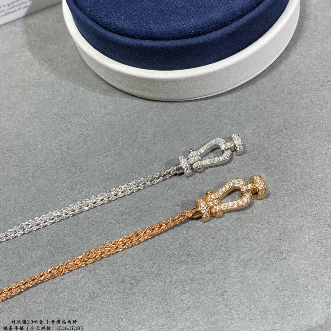 [⭐Spark]FORCE SMALL HORSESHOE  DIAMOND CHAIN ROPE BRACELET