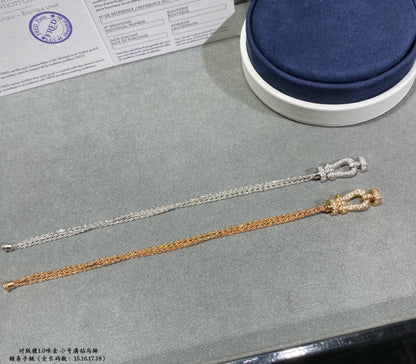 [⭐Spark]FORCE SMALL HORSESHOE  DIAMOND CHAIN ROPE BRACELET