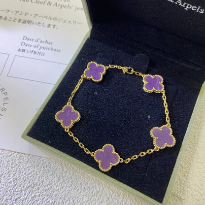 [⭐Spark] CLOVER 5 MOTIF VIOLET BRACELET COLLECTION
