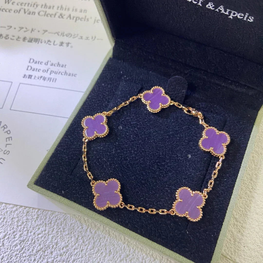 [⭐Spark] CLOVER 5 MOTIF VIOLET BRACELET COLLECTION