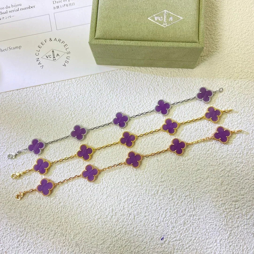 [⭐Spark] CLOVER 5 MOTIF VIOLET BRACELET COLLECTION