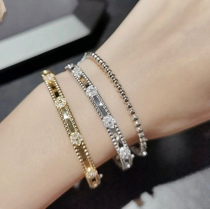 [⭐Spark]CLOVER BRACELET 4MM DIAMONDS