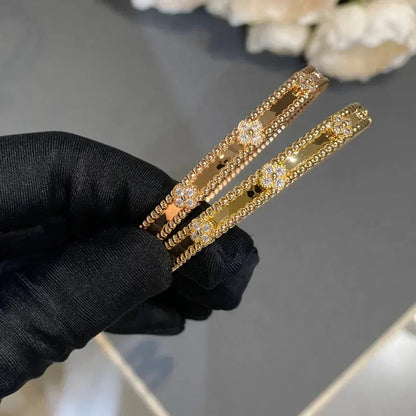 [⭐Spark]CLOVER BRACELET 4MM DIAMONDS