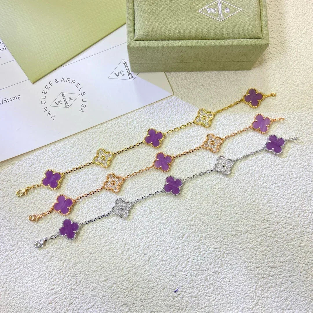 [⭐Spark] CLOVER 5 MOTIF VIOLET BRACELET COLLECTION
