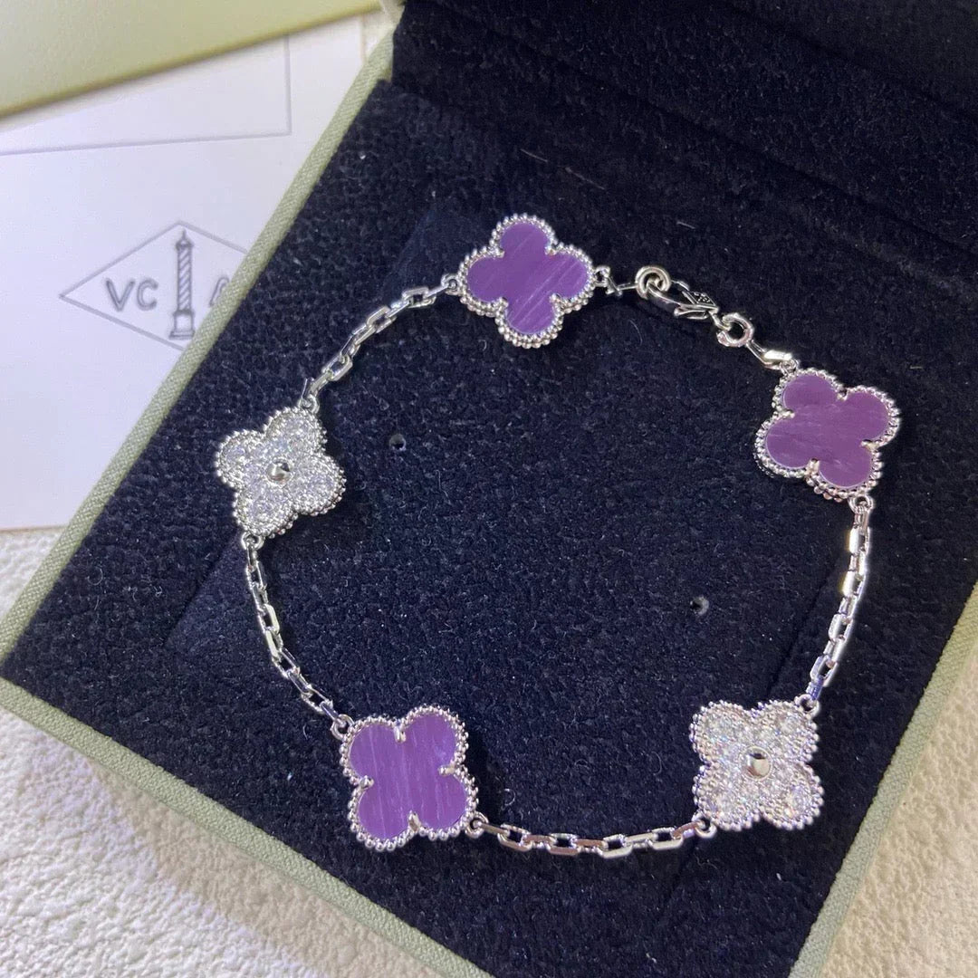 [⭐Spark] CLOVER 5 MOTIF VIOLET BRACELET COLLECTION