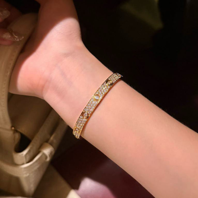 [⭐Spark]LOVE BRACELET 6.1MM DIAMOND-PAVED 10 BIG DIAMONDS