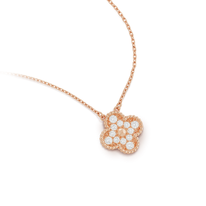 [⭐Spark]CLOVER 15MM DIAMOND SINGLE FLOWER NECKLACE