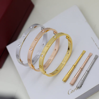 [⭐Spark]LOVE BRACELET 6.1MM 4 DIAMONDS