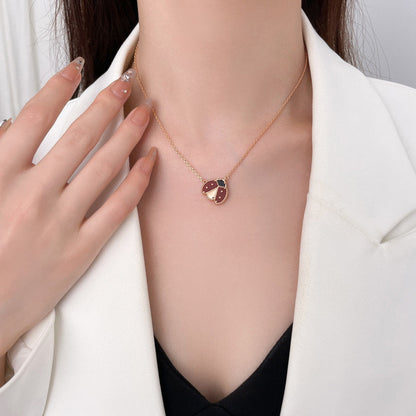 [⭐Spark]LUCKY  CARNELIANS LADYBUG NECKLACE