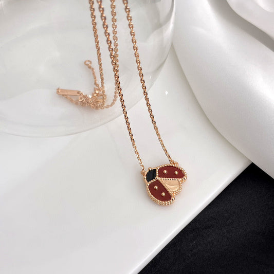 [⭐Spark]LUCKY  CARNELIANS LADYBUG NECKLACE