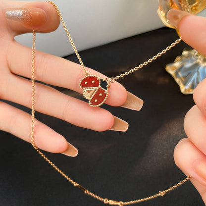 [⭐Spark]LUCKY  CARNELIANS LADYBUG NECKLACE