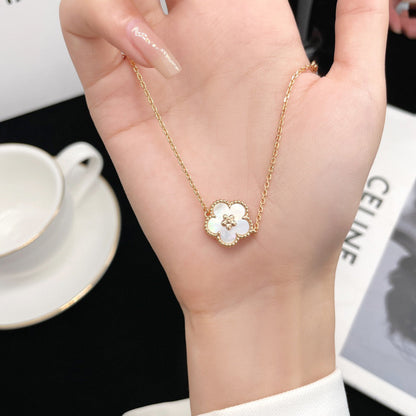 [⭐Spark]LUCKY  WHITE MOP  PLUM BLOSSOM NECKLACE