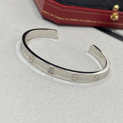 [⭐Spark]LOVE BRACELET 6.1MM 1 DIAMOND OPEN CUFF