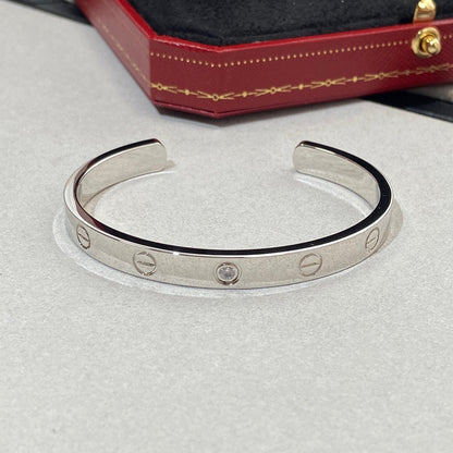 [⭐Spark]LOVE BRACELET 6.1MM 1 DIAMOND OPEN CUFF