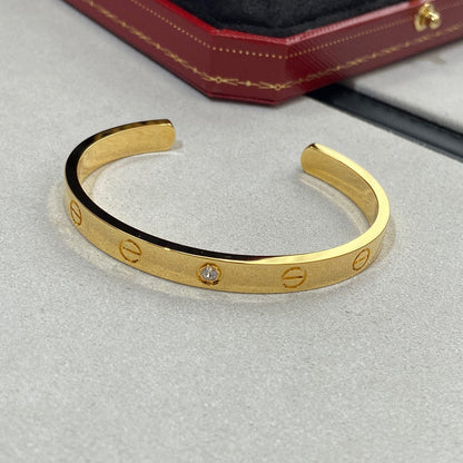 [⭐Spark]LOVE BRACELET 6.1MM 1 DIAMOND OPEN CUFF