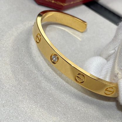 [⭐Spark]LOVE BRACELET 6.1MM 1 DIAMOND OPEN CUFF